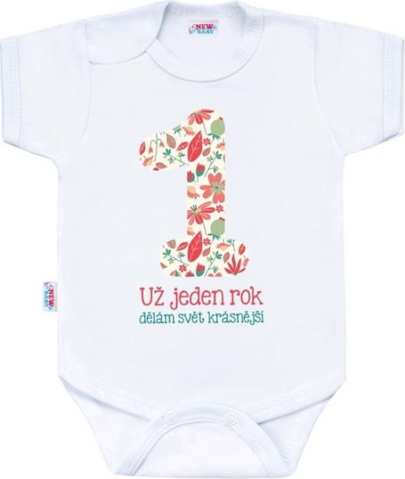 Body s potiskem New Baby Už jeden rok dělám svět krásnější&nbsp;-&nbsp;80 (9-12m) - obrázek 1