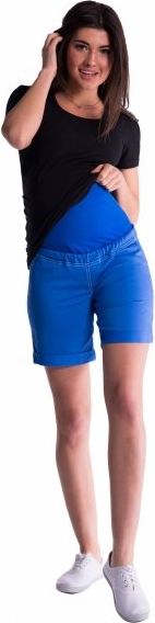 Be MaaMaa Těhotenské kraťasy s elastickým pásem - tm. modrá, vel. XXL - obrázek 7