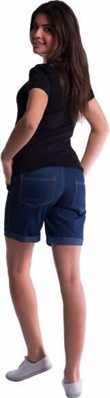 Be MaaMaa Těhotenské kraťasy s elastickým pásem - tm. modrá, vel. XXL - obrázek 10