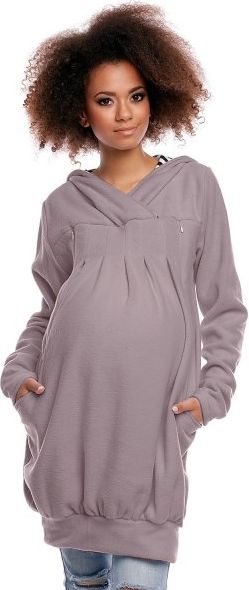 Be MaaMaa Těhotenská/kojící mikina polar - šedá, vel. XXXL - obrázek 9