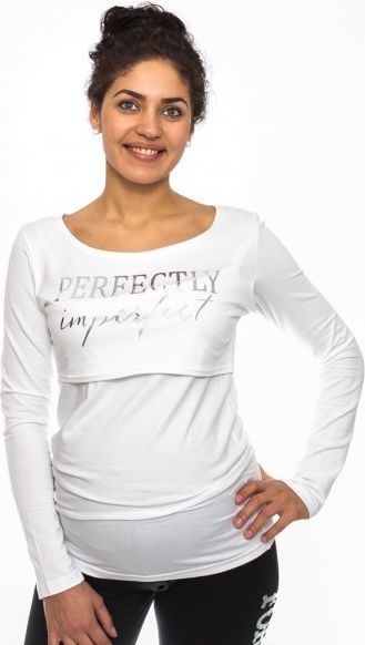 Be MaaMaa Těhotenské, kojící triko Perfektly - bílé, vel. M - obrázek 7
