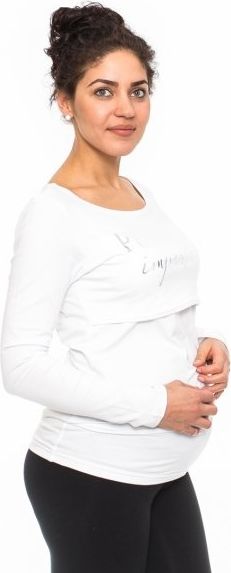 Be MaaMaa Těhotenské, kojící triko Perfektly - bílé, vel. M - obrázek 23