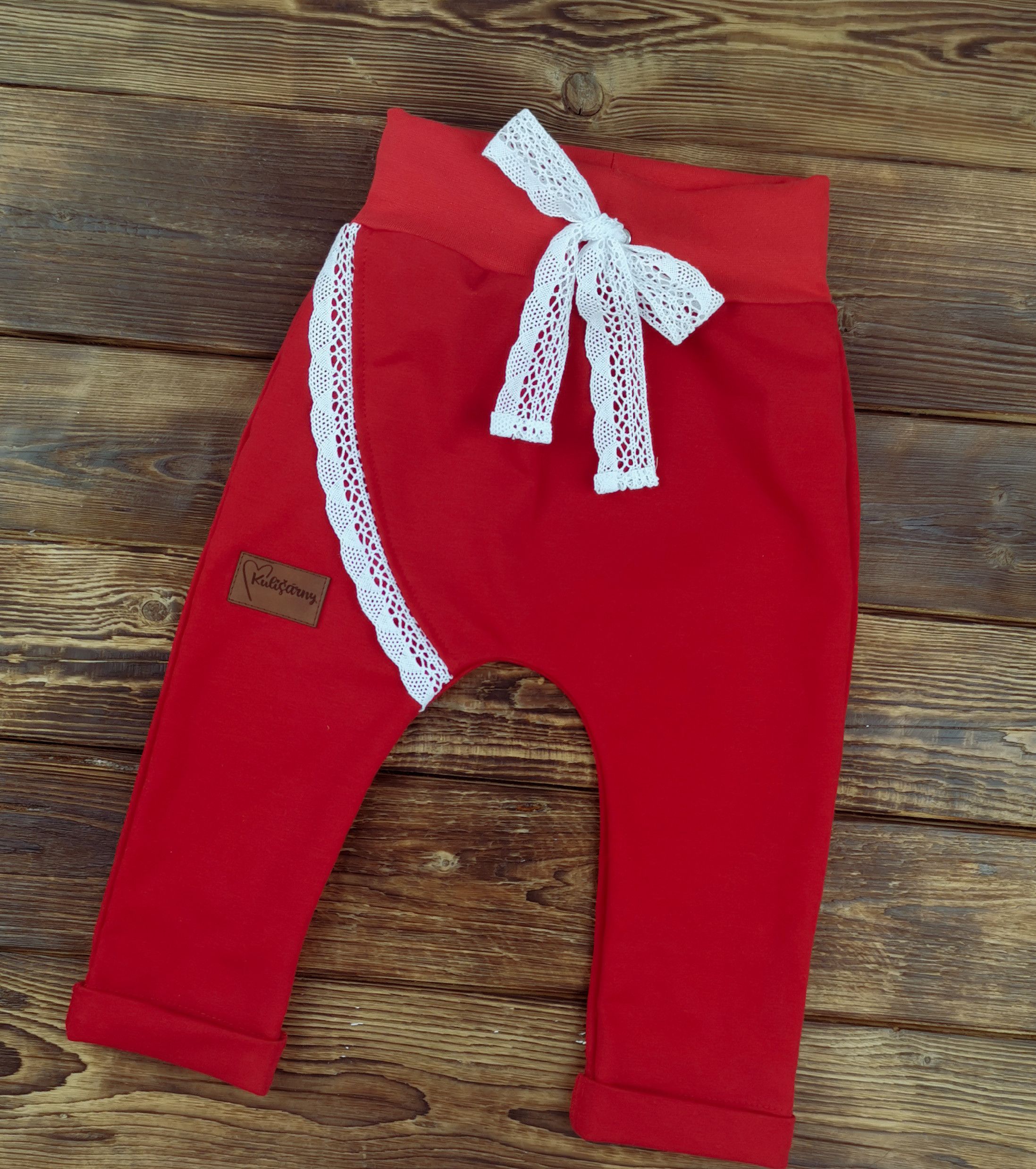 Kulišárny (handmade) Baggy ,,RED,, Cute VELIKOST: 62-68 - obrázek 1