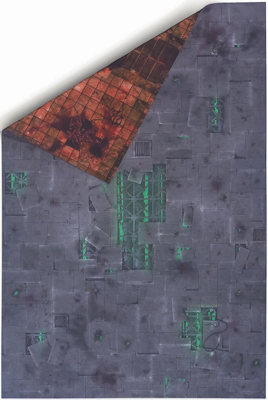 Gamemat.eu Oboustranná herní podložka 6'x4' (183 x 122cm) - různé motivy Barva: Quarantine Zone & Fallout Zone - obrázek 2
