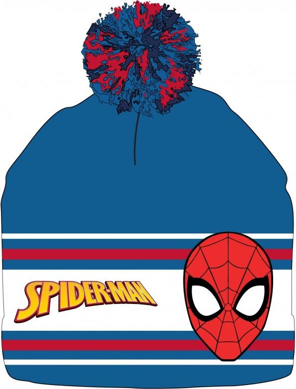 E plus M · Chlapecká zimní čepice s bambulí Spiderman - modrá 52 - obrázek 2