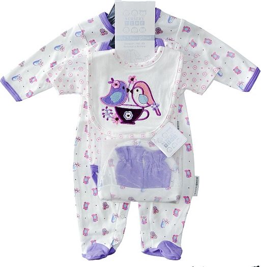 Nursery Time Kojenecký komplet dívčí ptáčci 5 dílů Velikost: 62 - obrázek 1