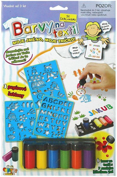Barvy na textil se šablonami 6x7 ml - obrázek 3