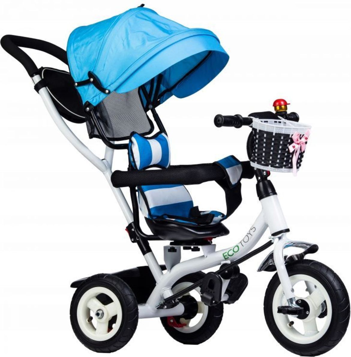 Tříkolka s vodicí tyčí a otočným sedátkem - modrá TWB Balance - Blue - obrázek 1