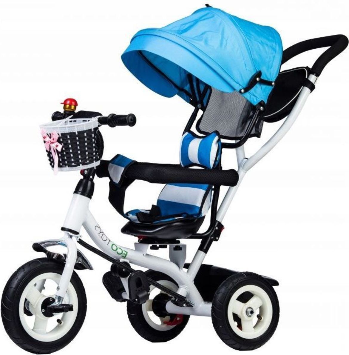 Tříkolka s vodicí tyčí a otočným sedátkem - modrá TWB Balance - Blue - obrázek 3