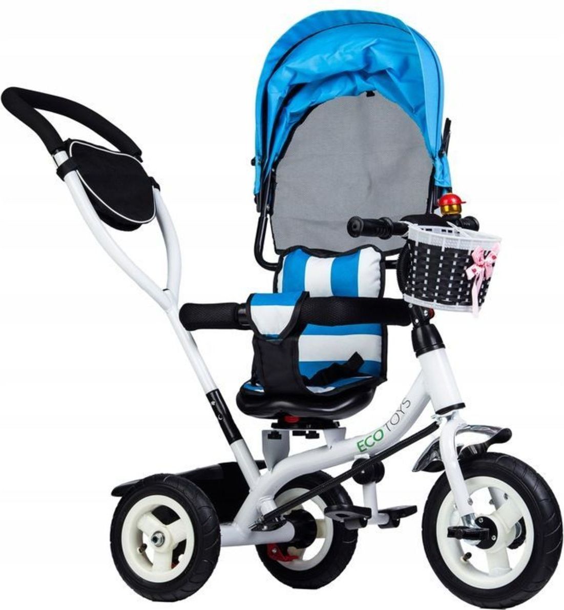Tříkolka s vodicí tyčí a otočným sedátkem - modrá TWB Balance - Blue - obrázek 6