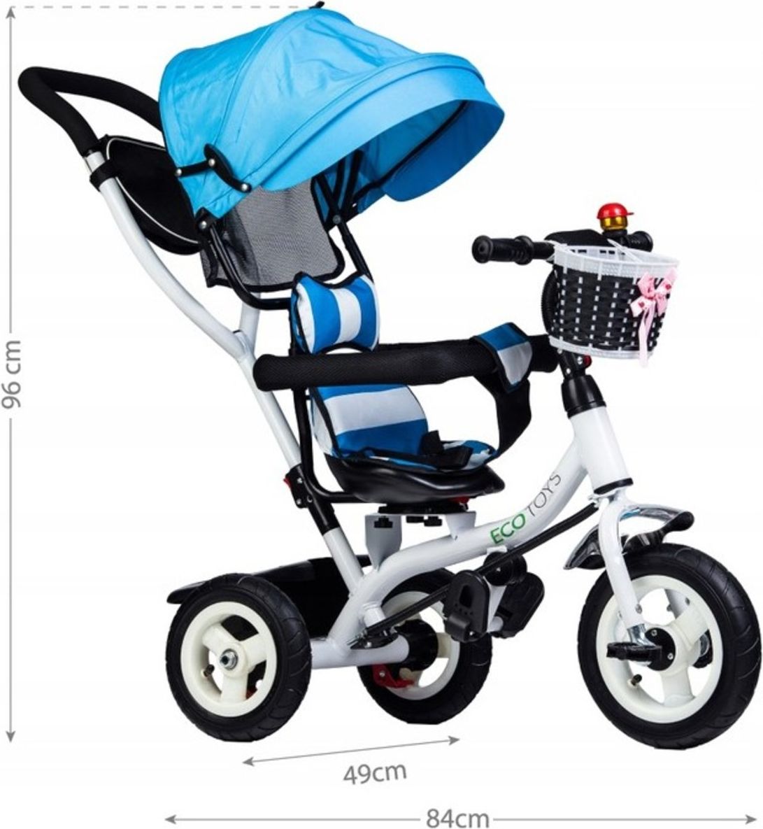 Tříkolka s vodicí tyčí a otočným sedátkem - modrá TWB Balance - Blue - obrázek 7