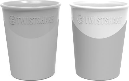 Twistshake Kelímek 2x 170ml 6+m Pastelově šedá a bílá - obrázek 1