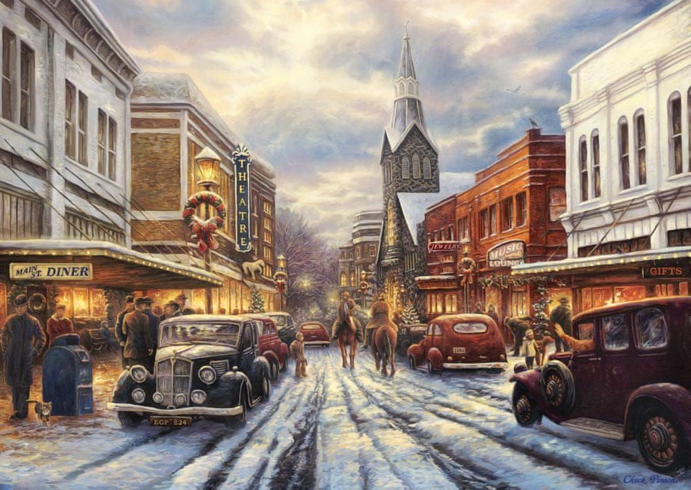 Grafika Puzzle 1000 dílků Chuck Pinson - The Warmth of Small Town Living - obrázek 1