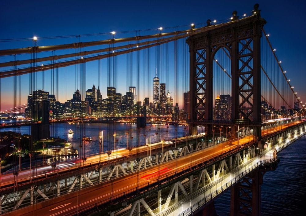 Grafika Puzzle 1500 dílků Brooklyn Bridge, Manhattan, New York - obrázek 1