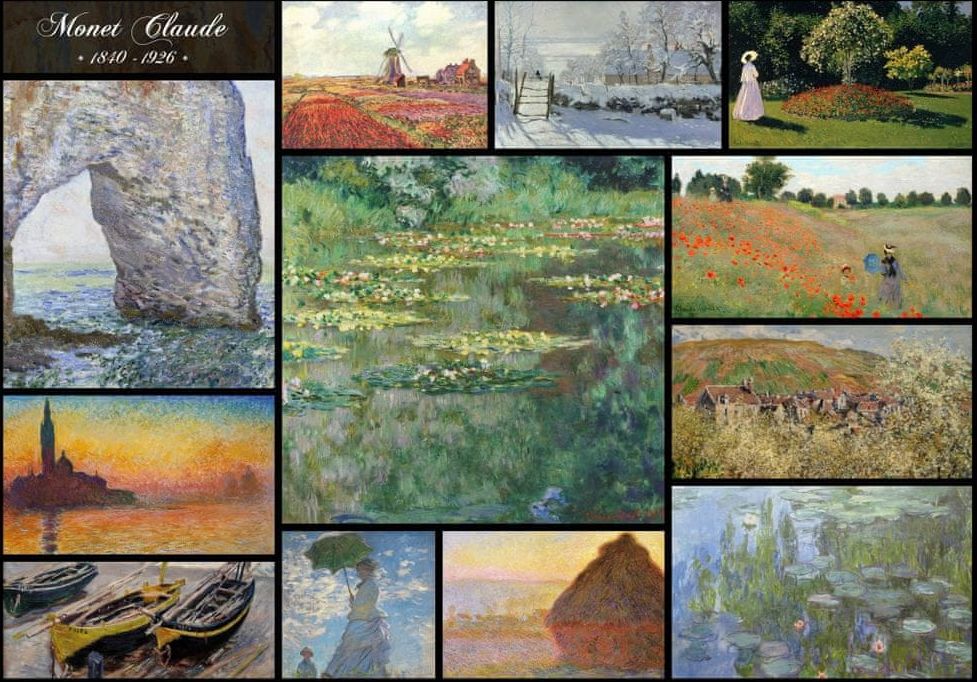 Grafika Puzzle 1000 dílků Claude Monet - Collage - obrázek 1