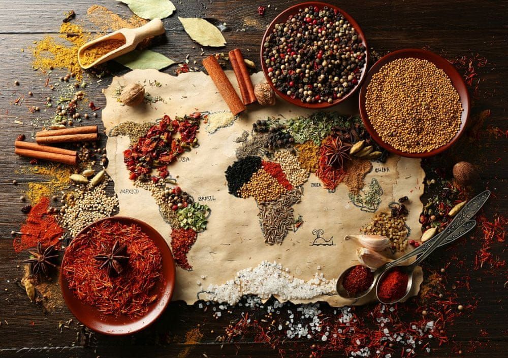 Grafika Puzzle 1500 dílků World map in Spices - obrázek 1
