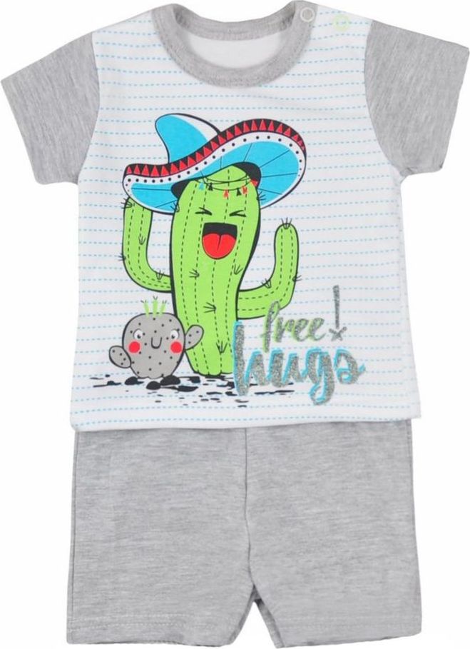 KOALA Letní soupravička Koala Cactus Summer šedá - 62 (3-6m) - obrázek 1