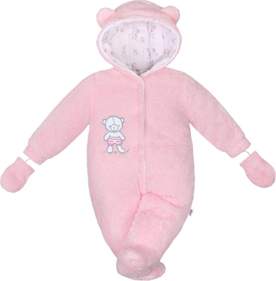 NEW BABY Zimní kombinézka New Baby Nice Bear růžová - 62 (3-6m) - obrázek 1