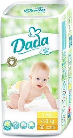 Dada | Dada | Dětské jednorázové pleny DADA Extra Soft 3 MIDI 4-9 kg 60 ks | Bílá | - obrázek 1