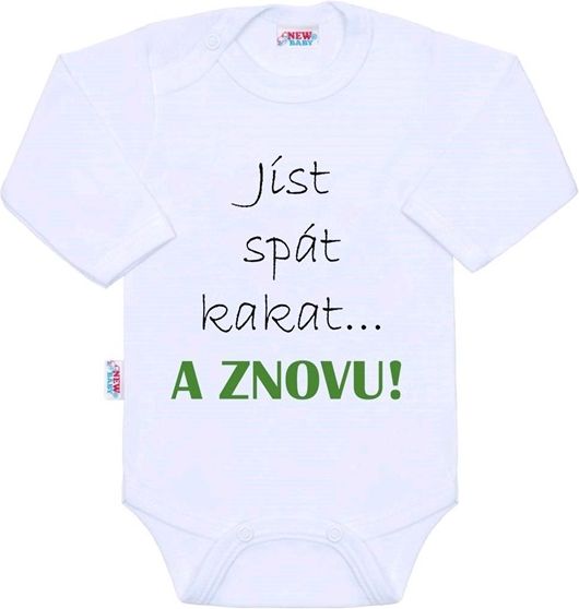 Body s potiskem New Baby jíst spát kakat... A ZNOVU! - 56 (0-3m) - obrázek 1