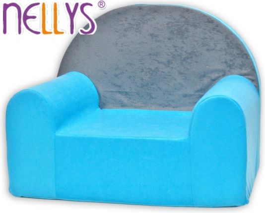 Náhradní potah na dětské křeslo Nellys - Šedá s modrou - obrázek 1