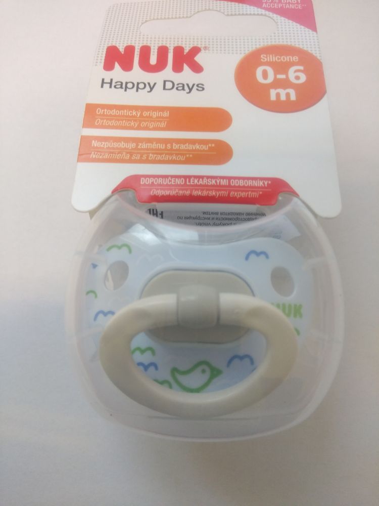 Silikonové šidítko Nuk Happy Days Blue Bird 0-6 měsíců - obrázek 1