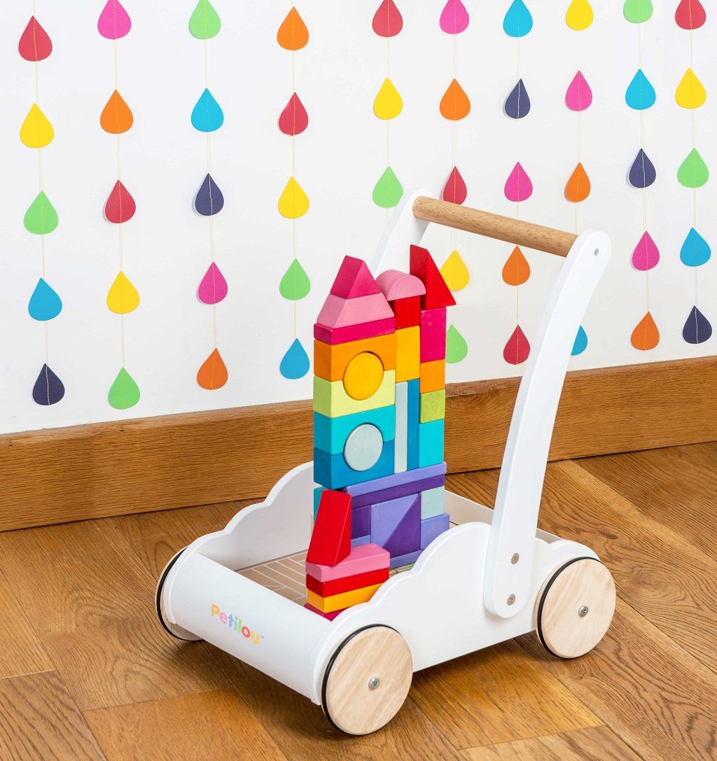 Le Toy Van Petilou Vozík s duhovými kostkami - obrázek 1
