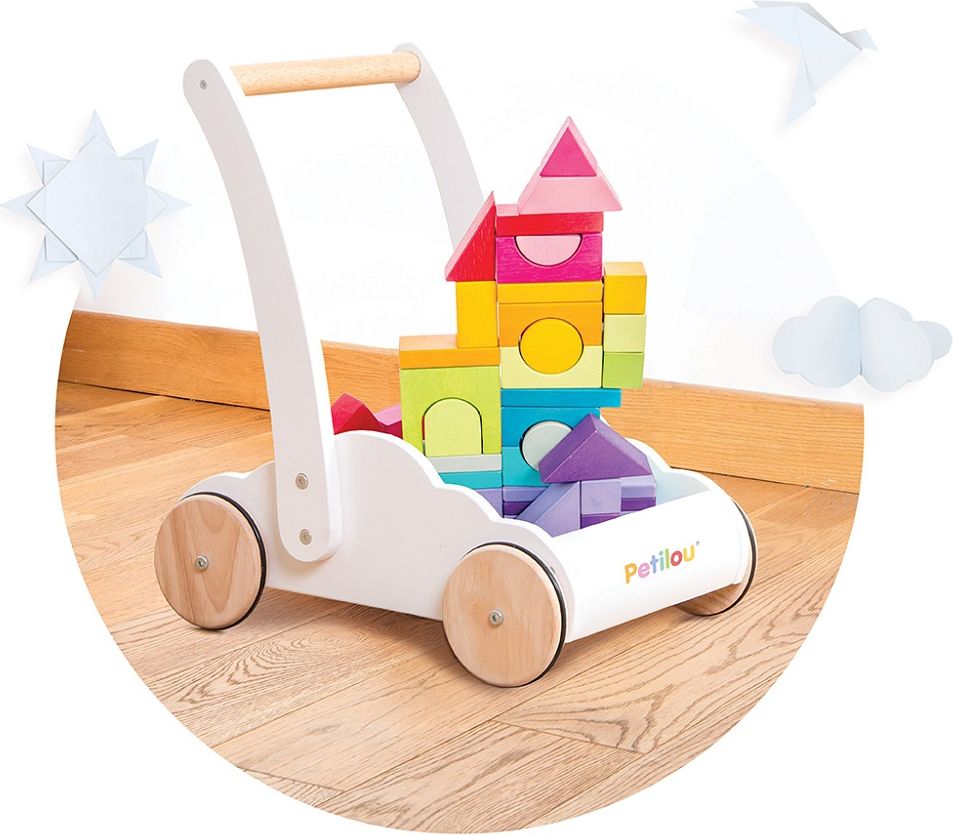 Le Toy Van Petilou Vozík s duhovými kostkami - obrázek 2