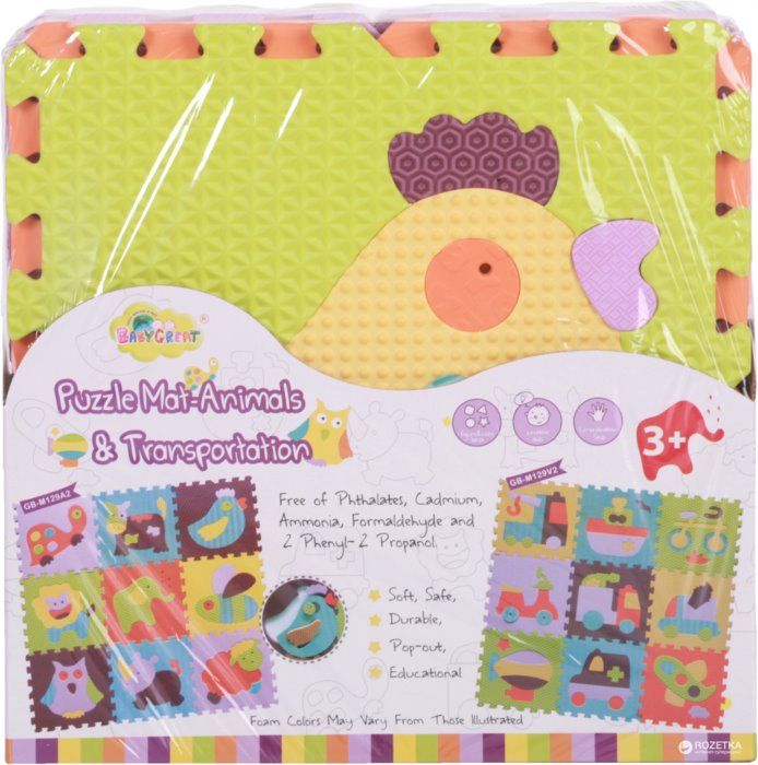 BABY GREAT Pěnové puzzle Barevná zvířata SX (30x30) - obrázek 4