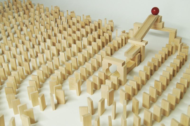 EkoToys Dřevěné domino přírodní 830 ks - obrázek 2