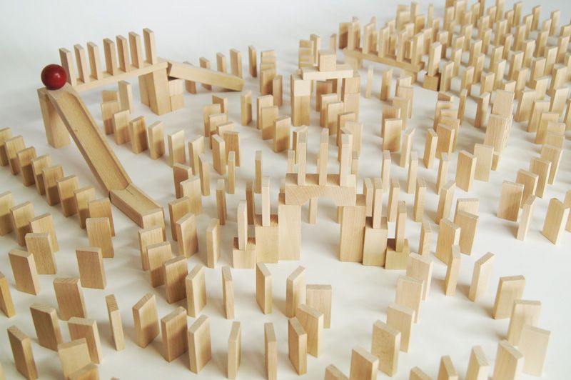 EkoToys Dřevěné domino přírodní 830 ks - obrázek 5