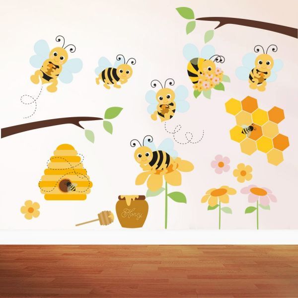 Samolepka na zeď  Honey bee - obrázek 1