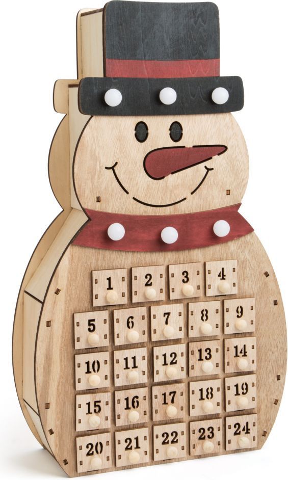 Legler Small Foot Dřevěný adventní kalendář sněhulák - obrázek 1