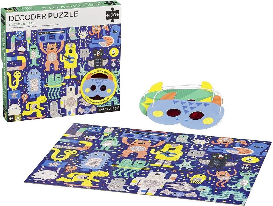 Petitcollage Puzzle příšerky 100 ks s 3D brýlemi - obrázek 2
