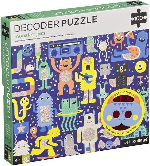 Petitcollage Puzzle příšerky 100 ks s 3D brýlemi - obrázek 3