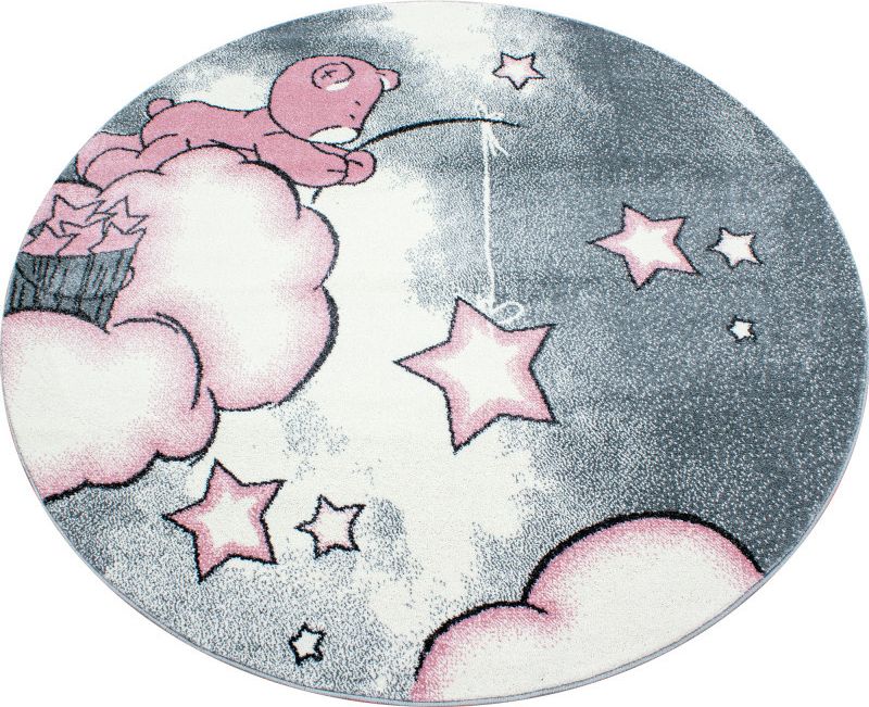 Kusový koberec Kids 580 pink kruh průměr 120 cm - obrázek 1