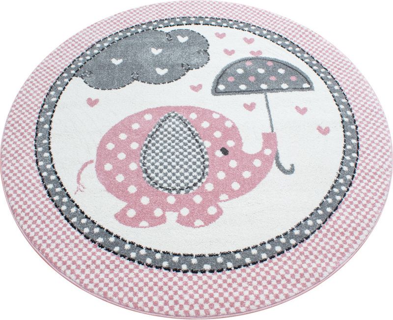 Kusový koberec Kids 570 pink kruh průměr 120 cm - obrázek 1