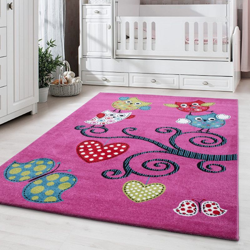 Kusový koberec Kids 420 lila 160x230 se sovičkami - obrázek 2