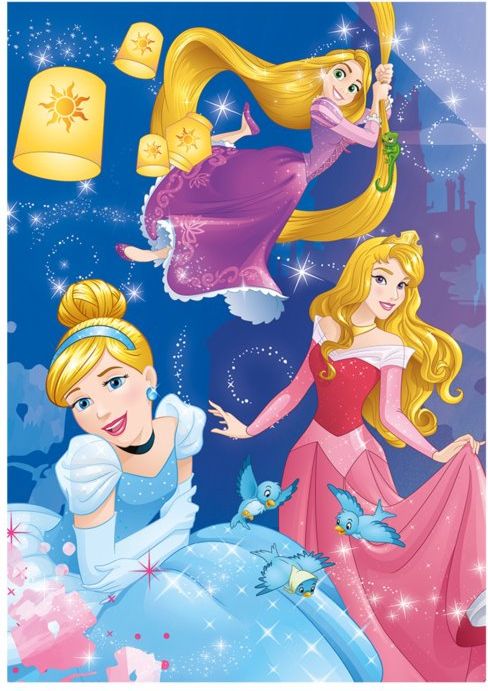 DINO Svítící puzzle Disney princezny XL 100 dílků - obrázek 2