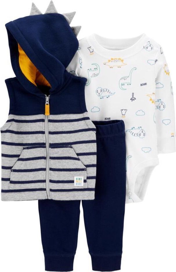 CARTER'S Set 3dílný body, vesta, kalhoty Dinosaur chlapec 12 m/vel. 80 - obrázek 1