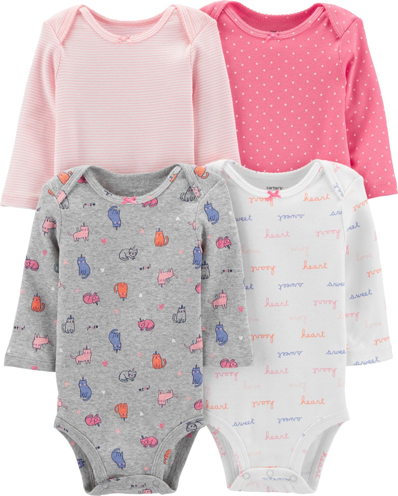 CARTER'S Body dlouhý rukáv Mix dívka 4 ks, 24 m, vel. 92 - obrázek 1