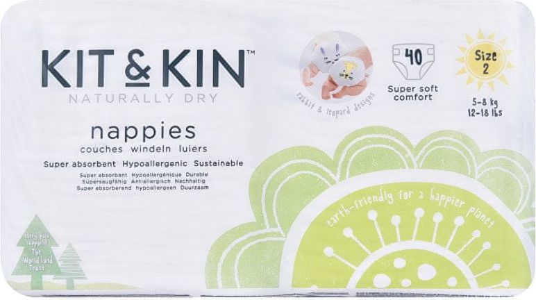 Kit & Kin Eko plenky, velikost 2 (5-8 kg) 40 ks - obrázek 1