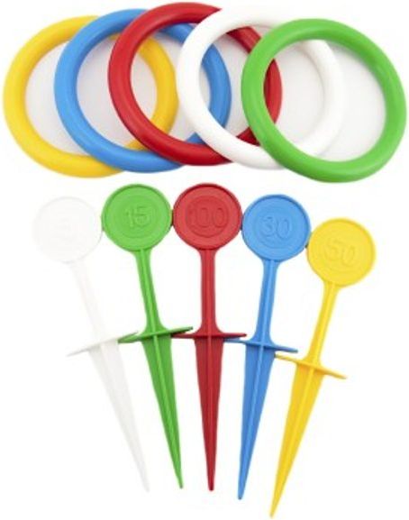 Hra házecí kroužky a kolíky plast 22cm v sáčku - obrázek 2
