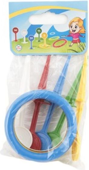 Hra házecí kroužky a kolíky plast 22cm v sáčku - obrázek 3