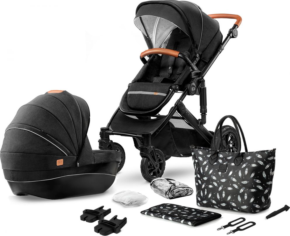 KINDERKRAFT Prime 2v1 Kočárek kombinovaný black 2020 - obrázek 1