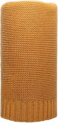 Bambusová pletená deka NEW BABY 100x80 cm hořčicová, Žlutá - obrázek 1