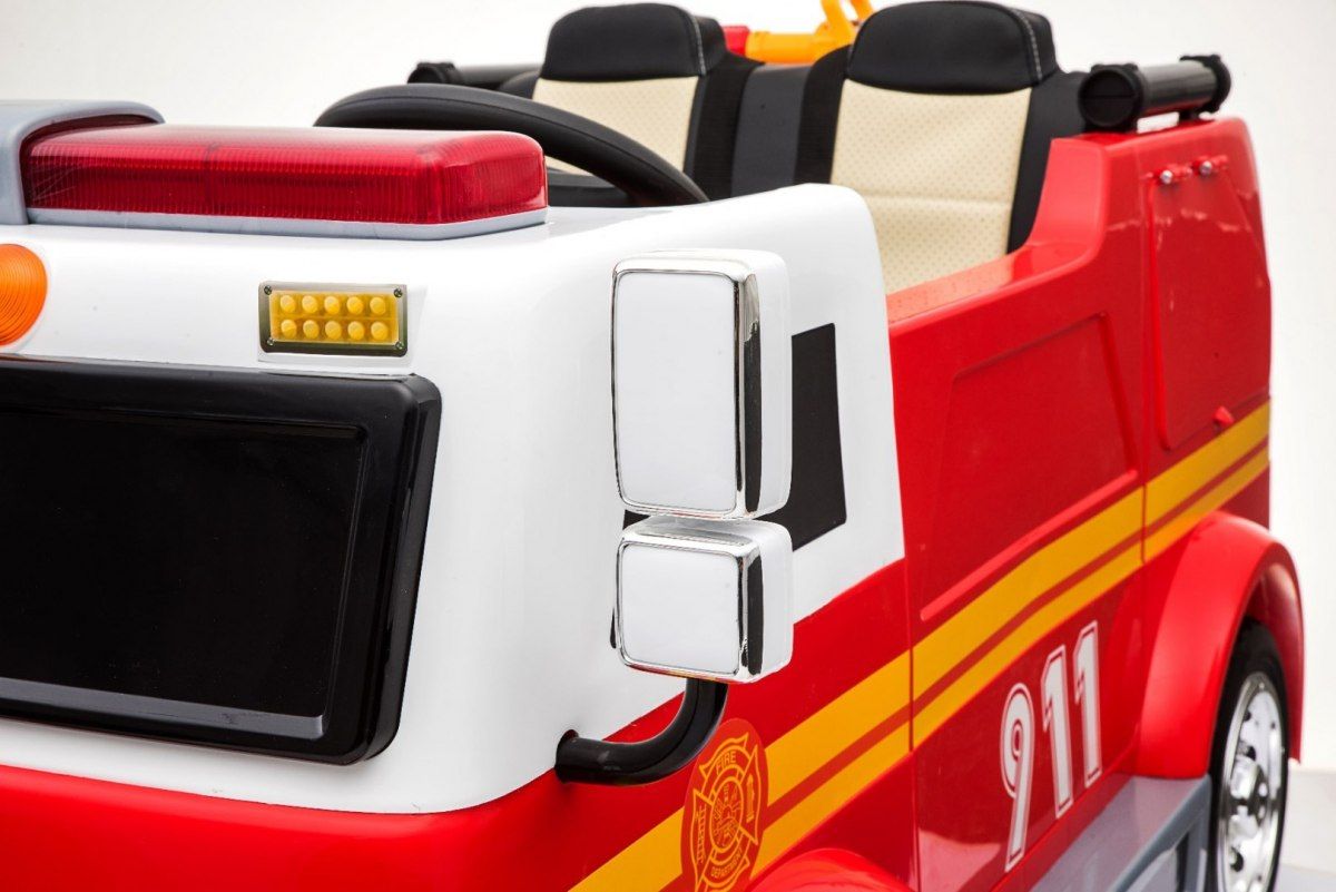 Elektrické autíčko pro 2 děti Hasiči 4x4 s hasicí soupravou - obrázek 10