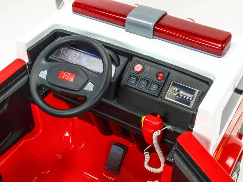Elektrické autíčko pro 2 děti Hasiči 4x4 s hasicí soupravou - obrázek 13