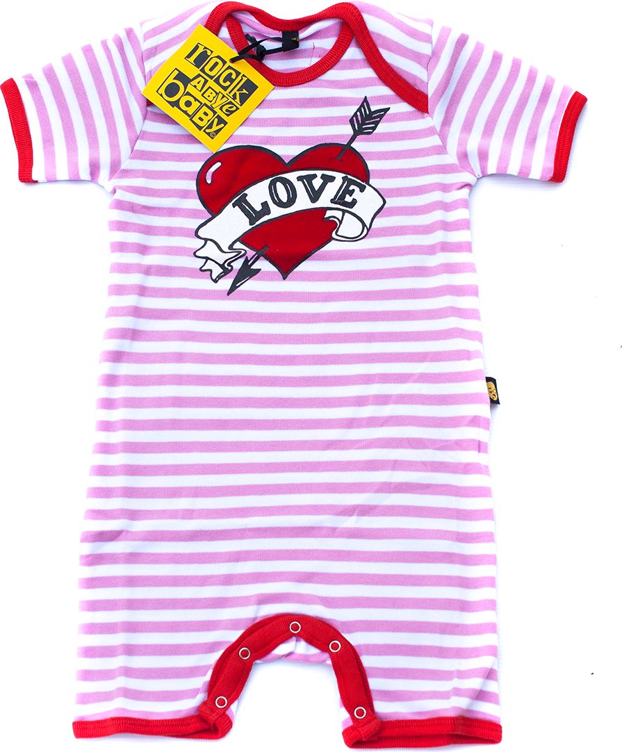 Rock a Bye Baby Kojenecký overal Love krátké nohavice vel. 92 Velikost: 92 - obrázek 1