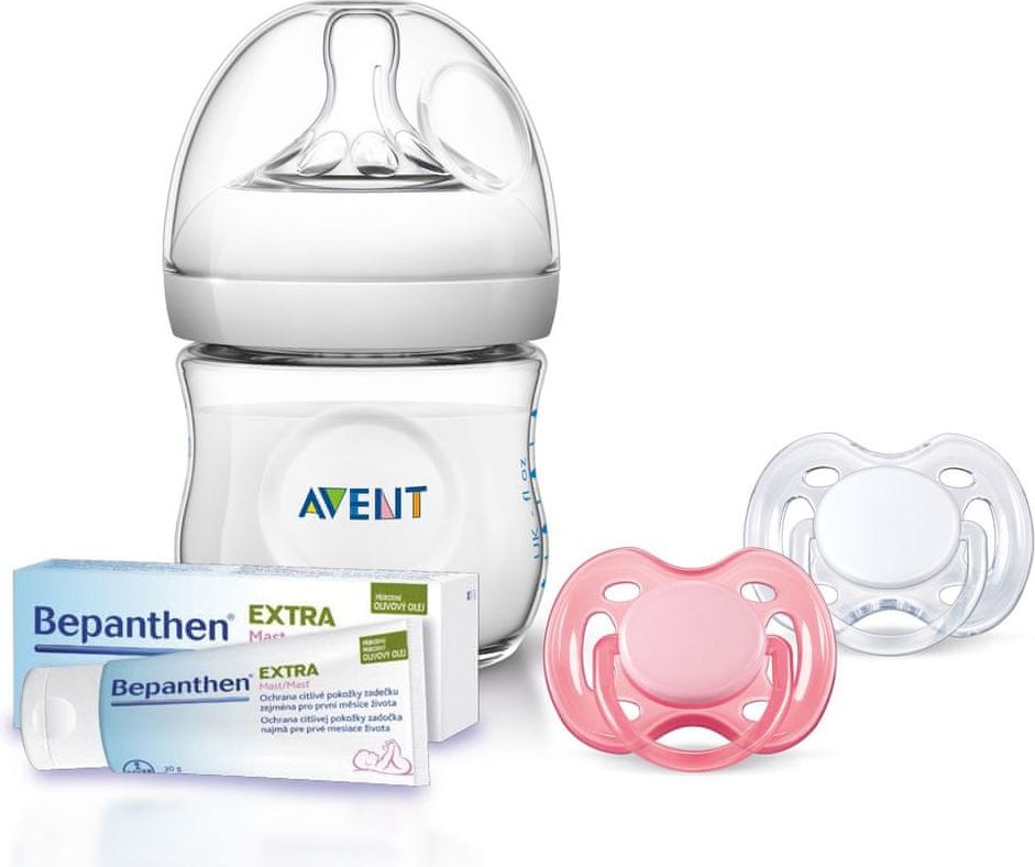 Philips Avent Láhev Natural 125 ml (PP) + šidítko holka + dárek Bepanthen 30g - obrázek 1